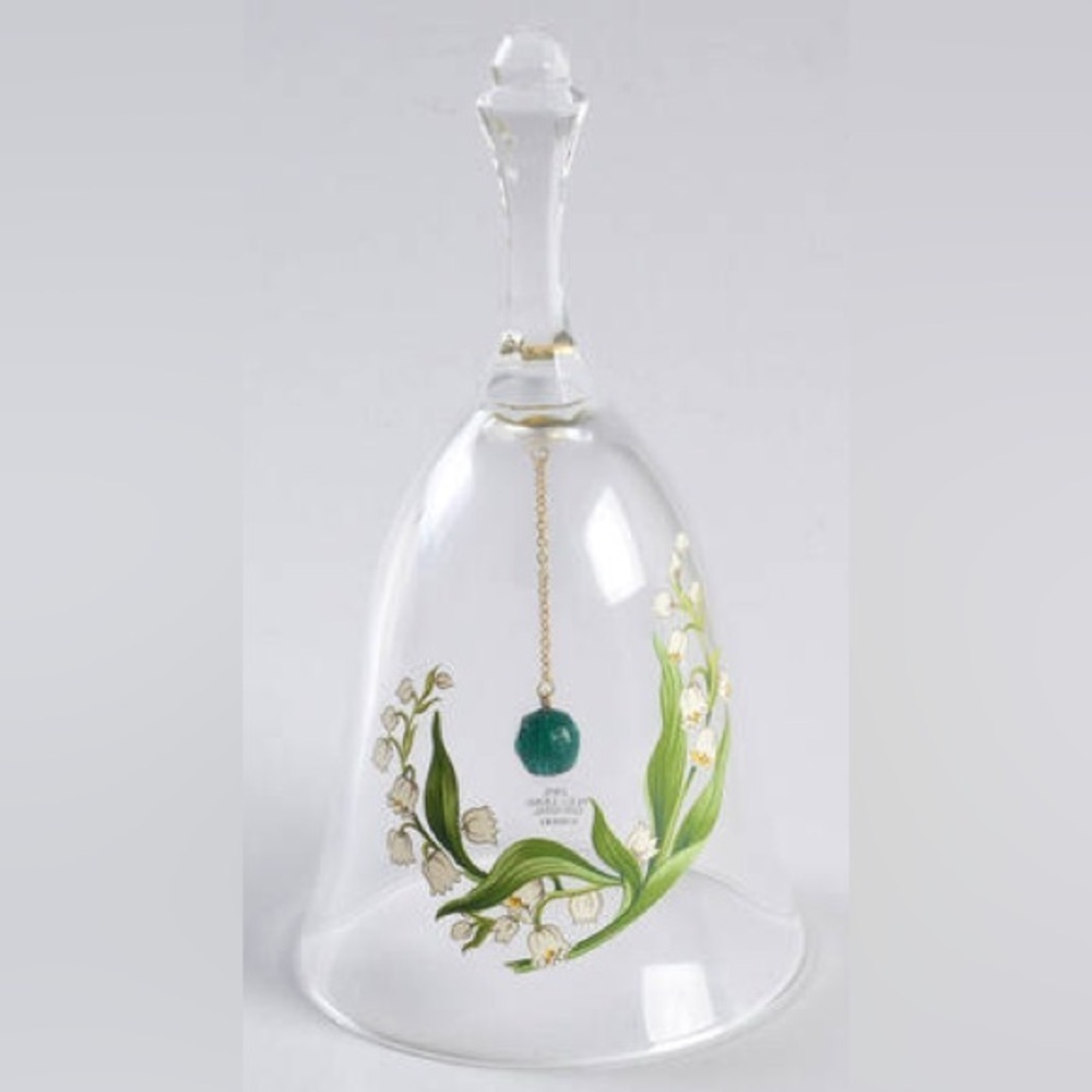 Vintage Avon | 24% Lead Crystal Glass Bell with Floral Design | May Birthday